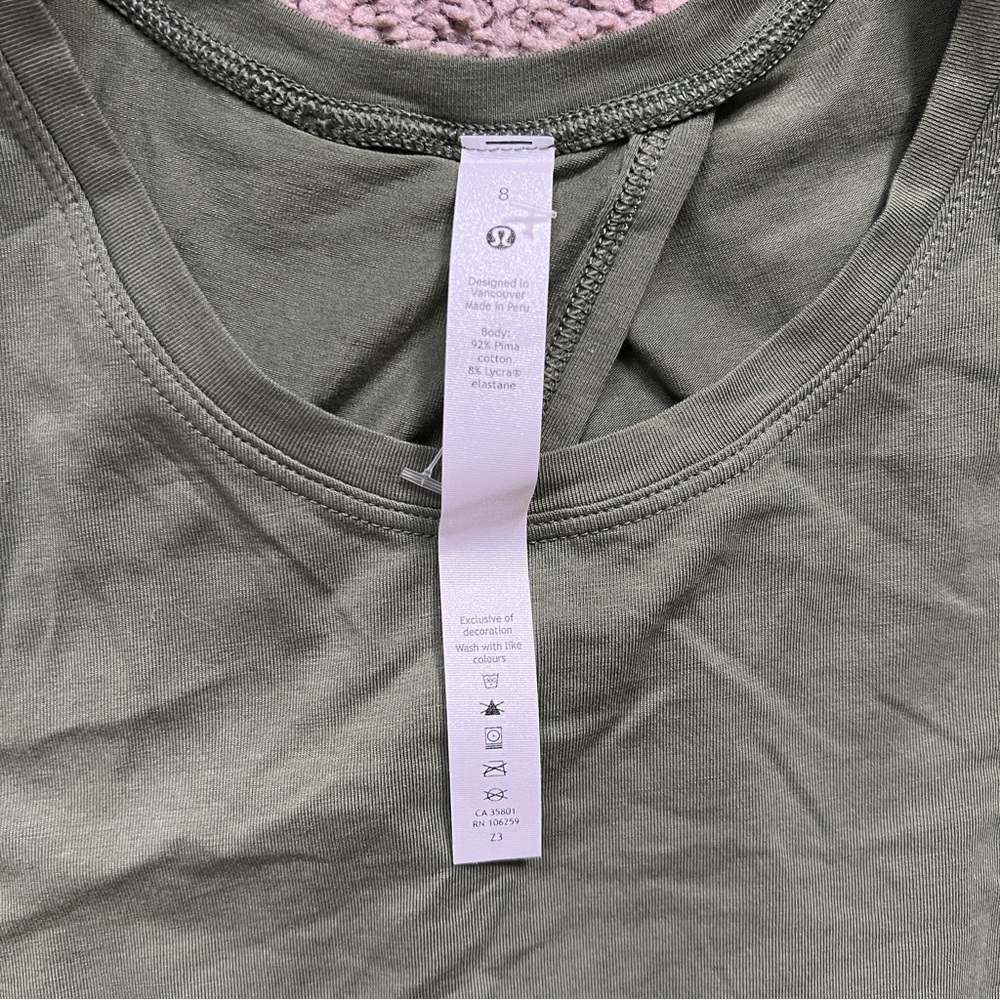 $44 Lululemon All Tied Up Tank Top *Pima Cotton
Green Twill size 8 - Picture 4 of 8